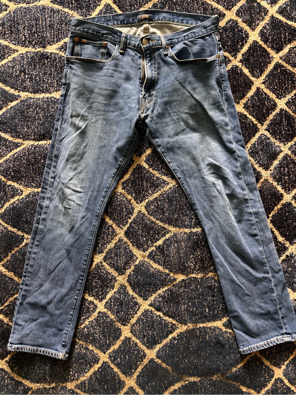 Men's vintage polo Blue Denim Jeans - Classic Straight Fit